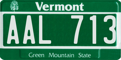 VT license plate AAL713