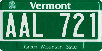 VT license plate AAL721