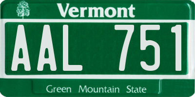 VT license plate AAL751