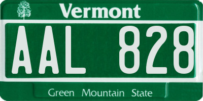 VT license plate AAL828