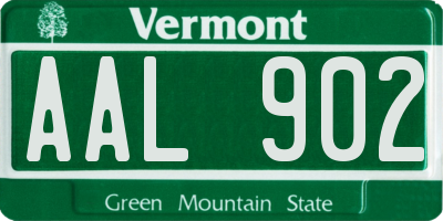 VT license plate AAL902