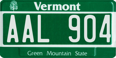 VT license plate AAL904