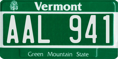 VT license plate AAL941