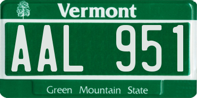 VT license plate AAL951