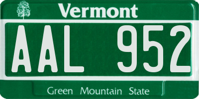 VT license plate AAL952