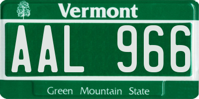 VT license plate AAL966