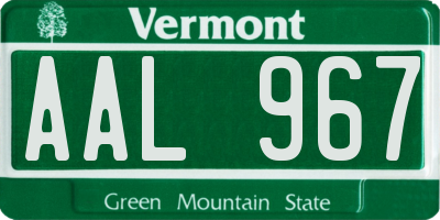 VT license plate AAL967