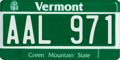 VT license plate AAL971