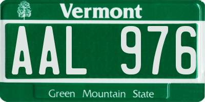 VT license plate AAL976