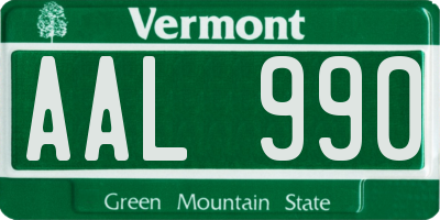 VT license plate AAL990