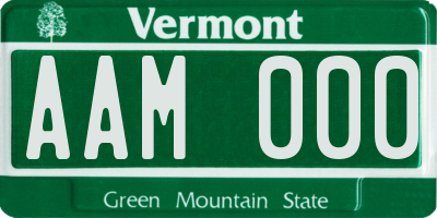 VT license plate AAM000