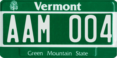 VT license plate AAM004