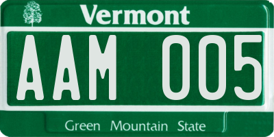 VT license plate AAM005