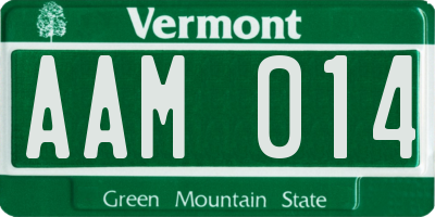 VT license plate AAM014