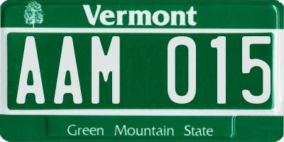 VT license plate AAM015