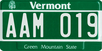 VT license plate AAM019