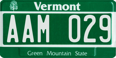 VT license plate AAM029