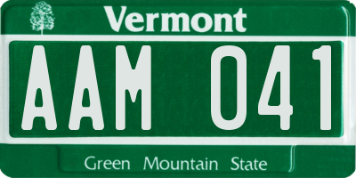 VT license plate AAM041