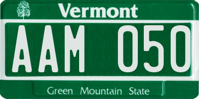 VT license plate AAM050