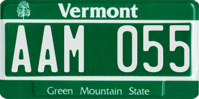 VT license plate AAM055