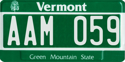VT license plate AAM059
