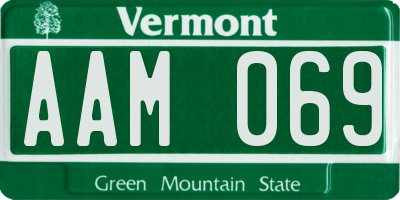 VT license plate AAM069