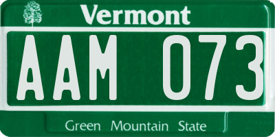 VT license plate AAM073