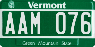 VT license plate AAM076