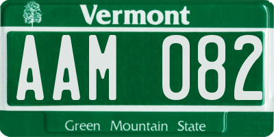 VT license plate AAM082