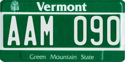 VT license plate AAM090