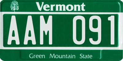 VT license plate AAM091