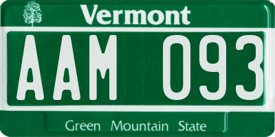 VT license plate AAM093