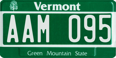 VT license plate AAM095