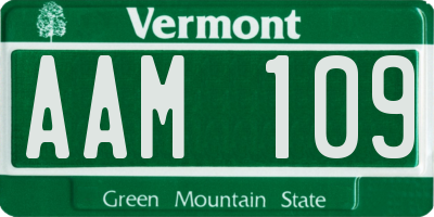 VT license plate AAM109