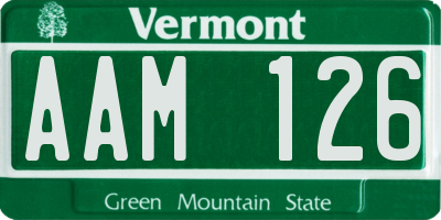 VT license plate AAM126