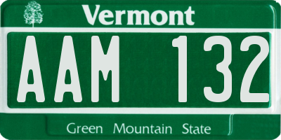 VT license plate AAM132