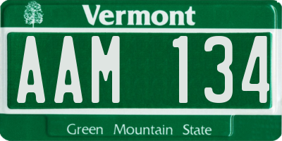 VT license plate AAM134