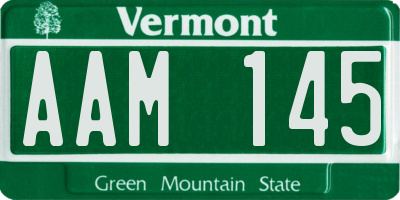 VT license plate AAM145