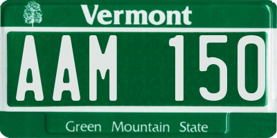 VT license plate AAM150