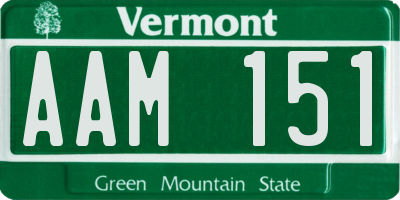 VT license plate AAM151