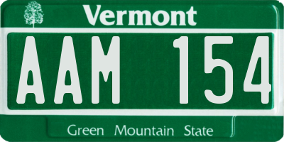 VT license plate AAM154