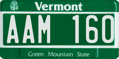 VT license plate AAM160