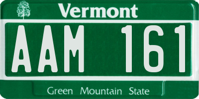 VT license plate AAM161