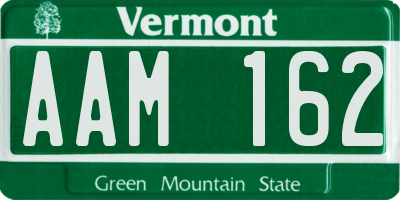 VT license plate AAM162