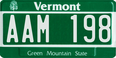 VT license plate AAM198