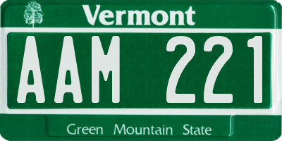 VT license plate AAM221