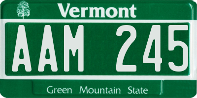 VT license plate AAM245