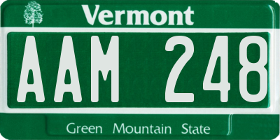 VT license plate AAM248