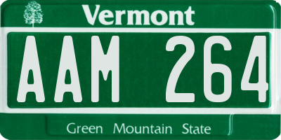 VT license plate AAM264