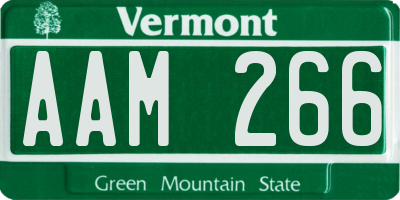 VT license plate AAM266